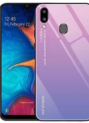 Чохол-бампер primolux gradient glass для samsung galaxy a20 2019 (sm-a205) / a30 2019 (sm-a305) - pink