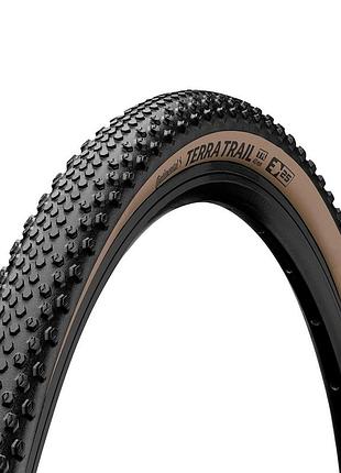 Покрышка бескамерная continental terra trail shieldwall 28" | 700 x 40c | 28 x 1.50 черная/коричневая складная skin