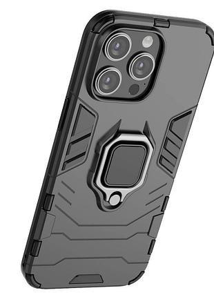 Чехол бампер primolux ring armor для apple iphone 13 pro max - black 2