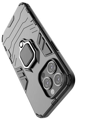 Чехол бампер primolux ring armor для apple iphone 13 pro max - black 5