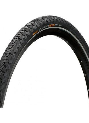Покрышка continental contact plus, 28", 700 x 32c, 28 x 1 1/4 x 1 3/4, 32-622, черная, не складная, светоотражающая, safetyplus