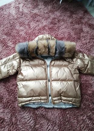 Куртка зима с мехом лисы4 фото