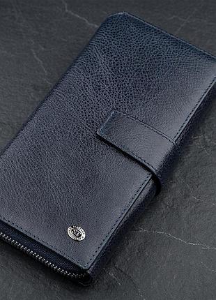 Мужской кошелек st leather 18454 (st128) кожа синий