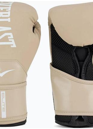 Боксерські рукавиці everlast elite 2 boxing gloves бежевий уні 16 унцій