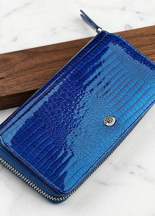 Кошелек женский st leather 18435 (s7001a) лакированный синий