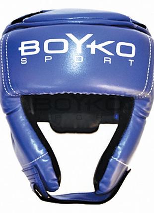 Шлем bs – для кикбоксинга (wako), кожа композиционная синий