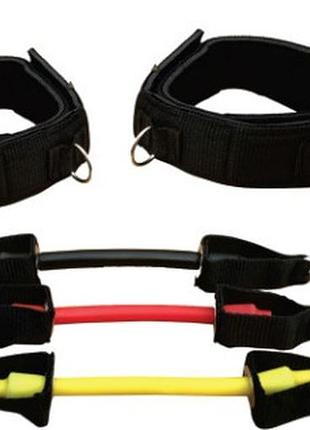 Эспандер латеральный универсальный meta stepper ankle resistance tube черный, желтый, красный уни o