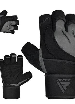 Перчатки для фитнеса rdx l4 micro gray/black l 2
