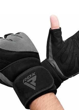 Перчатки для фитнеса rdx l4 micro gray/black l 3