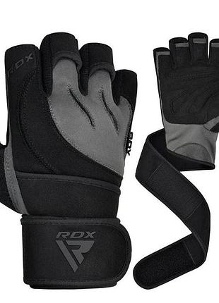 Перчатки для фитнеса rdx l4 micro gray/black l 5