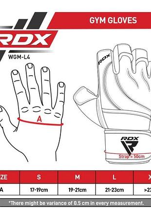 Перчатки для фитнеса rdx l4 micro gray/black l 8