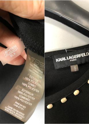 Karl  lagerfeld чёрная блузка с кружевом и вышивкой бисером блуза2 фото