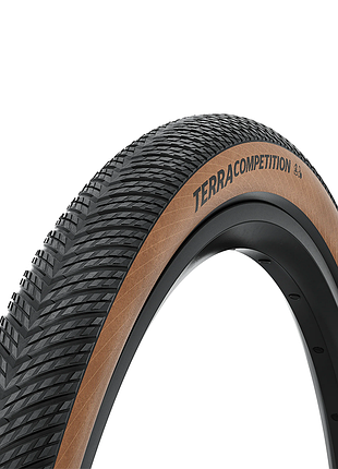 Покрышка бескамерная continental terra competition trail grip 28" | 28 x 1.55 | 700 x 40c черная/коричневая складная skin