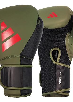 Боксерские перчатки adidas power 50 | зеленый/красный | pwr50tg