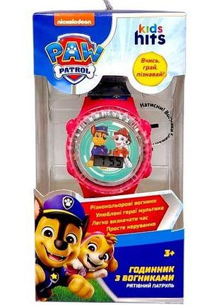 Детские часы paw patrol / щенячий патруль со светом, короб. 6*6*12см дисплей бокс