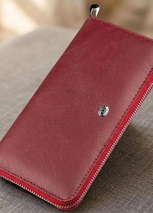 Універсальний жіночий клатч на блискавки st leather 18865 червоний