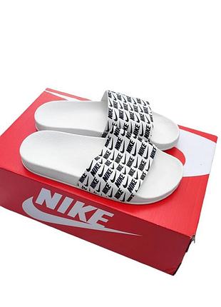 Женские шлепанцы nike белые (много найк) 40(25,5см)