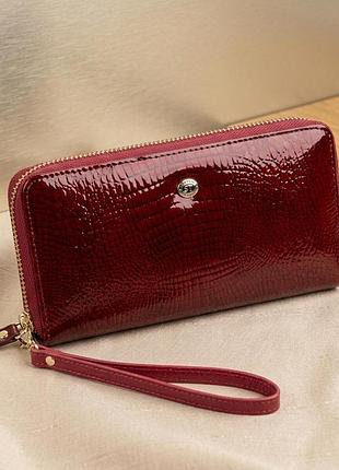 Жіночий клатч з двома відділеннями st leather 18907 бордовий