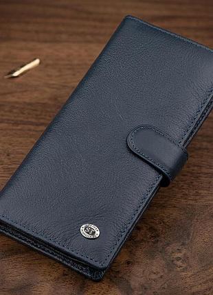Чоловічий купюрник st leather 18365 (st147) шкіряний синій