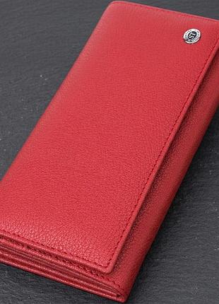 Женский вместительный кошелек из натуральной кожи st leather 23096 красный