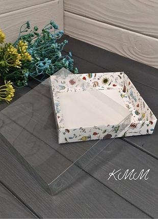 Коробка патриотическая с прозрачной крышкой 150х150х35мм