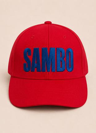 Червона кепка/бейсболка tm kintayo з вишивкою sambo/самбо, унісекс