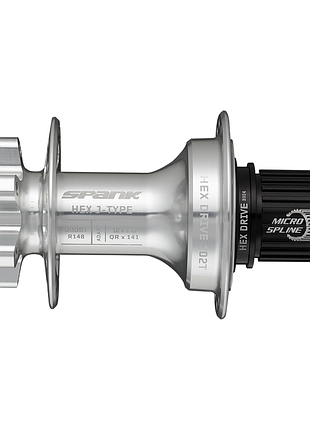 Втулка задняя spank hex j-type boost r148 hg 32h, raw silver