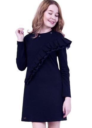 Синее школьное платье для девочки подростка 146-158 см suzie