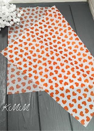 Бумага тешья красные сердца 50см* 35см - 1шт.