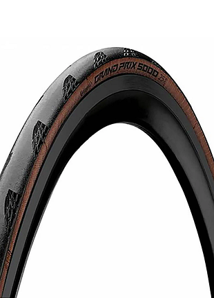 Покришка безкамерна continental grand prix 5000s tr 28" | 700 x 25c чорна/коричнева foldable skin
