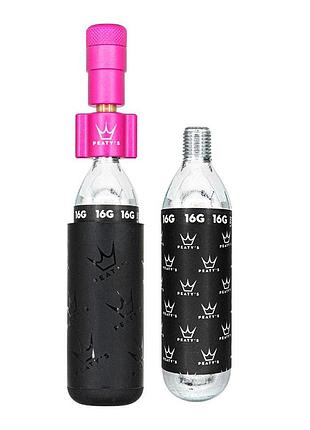Насос peaty's holeshot co2 tyre inflator, road & gravel 16g, punch