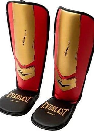 Защита ног everlast proespect youth shin guards красный, золотой дит s/m