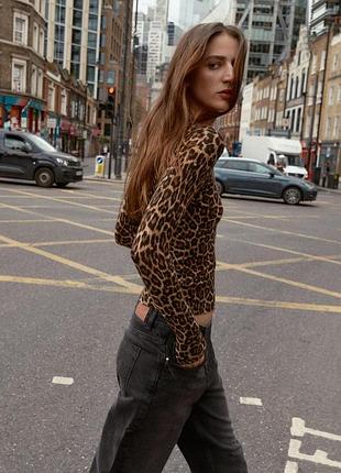 Лонгслів кофта лео zara жіноча л 2