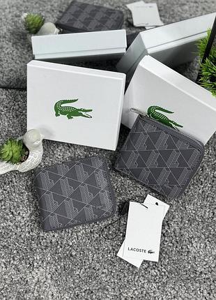 Кошелек lacoste на замке серый