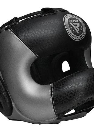 Боксерський шолом з бампером rdx l2 mark pro silver m