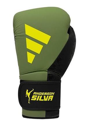 Боксерские перчатки adidas x anderson silva 50 | зеленый/черно/желтый | adias50tg