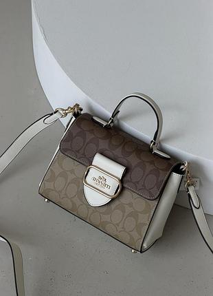 Сумка coach morgan top handle satchel premium белый