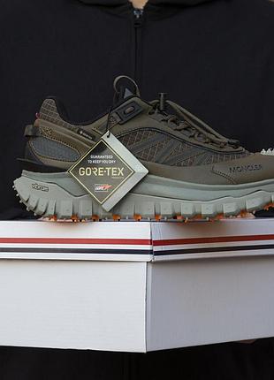 Зимові термо кросівки moncler trailgrip gore-tex haki  термоподкладка -15 с