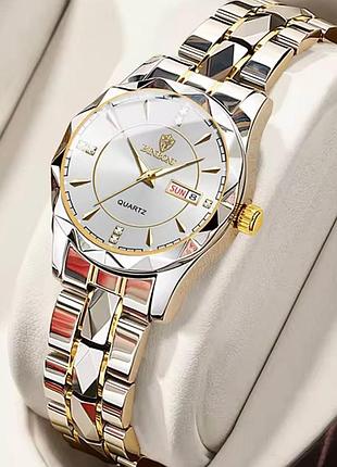 Женские часы binbond b5552 silver/gold – элегантный классический стиль с календарем 65-21