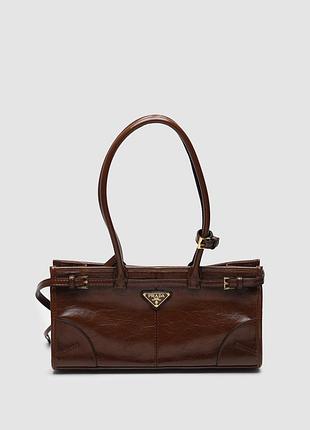 💎 prada medium leather handbag chocolate