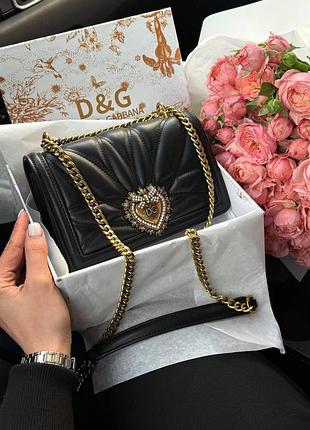 Dolce&gabbana medium devotion bag in black 4