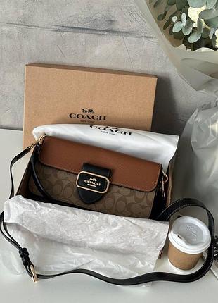 Coach morgan shoulder bag brown/black 4