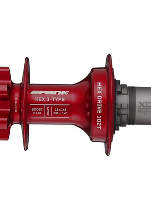 Втулка задняя spank hex j-type boost r148 xd 32h, red