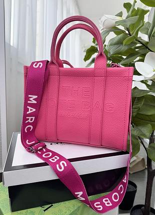 Сумка шоппер marc jacobs tote bag big size малиновый е.