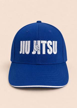 Белая кепка/бейсболка tm kintayo с вышивкой jiu jitsu/джиу джитсу, унисекс синий