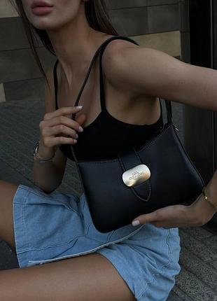 Coach eliza shoulder bag in black [крафтовая коробка] 25 х 16 х 7