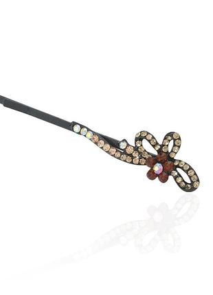 Заколка-невидимка металлическая со стразами 6.4см (6258) вариант 05