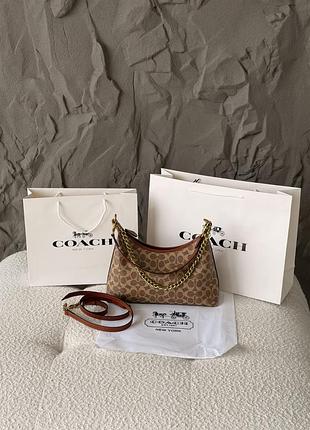 Женская сумка coach juliet shoulder bag 25 premium бежевый е