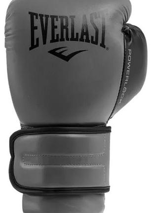 Боксерские перчатки everlast powerlock 2r training glove серый, черный уни 10 унций