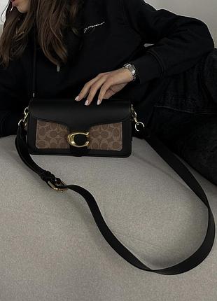 Coach tabby shoulder bag 26 in signature canvas black/beige [крафтовая коробка] 26 x 14 x 7(другая подкладка)